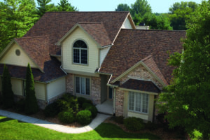 Mid-tone brown Owens Corning shingles on a roof